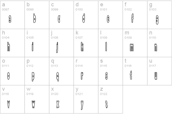 Bazzomba lowercase a-z preview