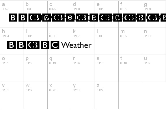 BBC Striped Channel Logos lowercase a-z preview