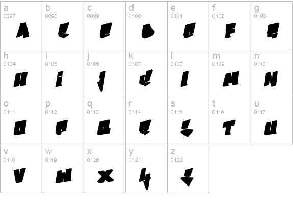 Bboy lowercase a-z preview