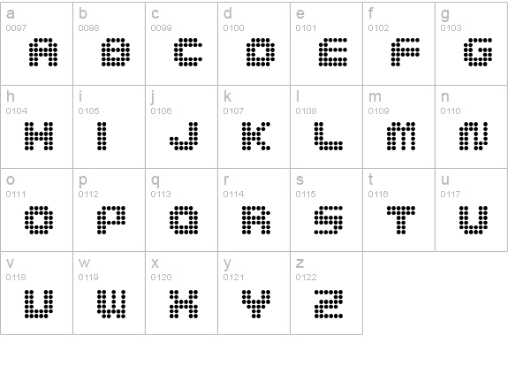 BDMedLed-Regular lowercase a-z preview