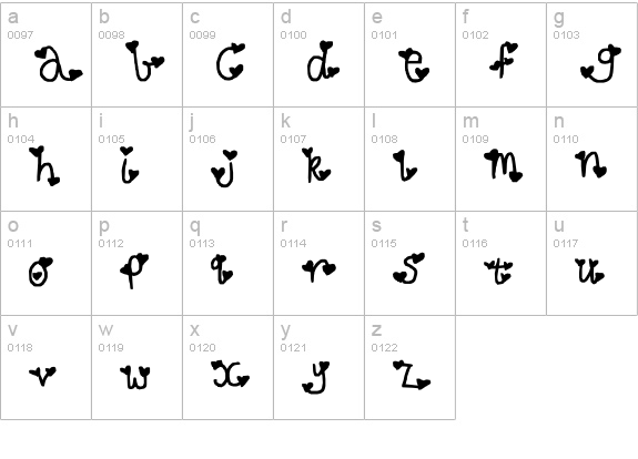 be my valentine lowercase a-z preview