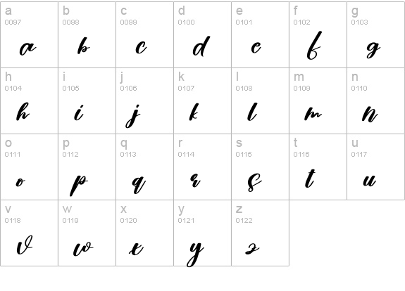 Beach lowercase a-z preview
