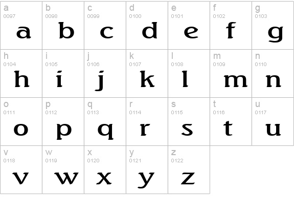 Beach Extended Normal lowercase a-z preview