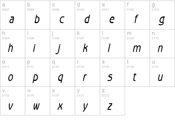 Beagle-Condensed Bold Italic lowercase a-z preview