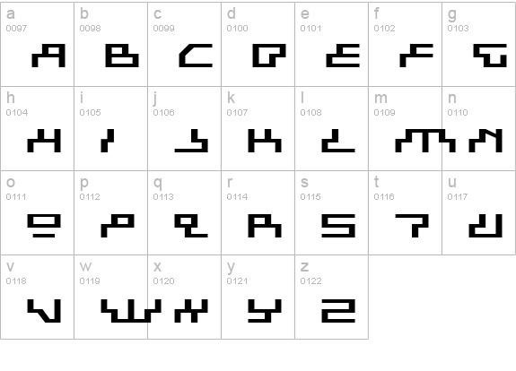 Beam Rider Expanded lowercase a-z preview