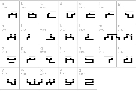 Beam Rider Expanded Laser lowercase a-z preview