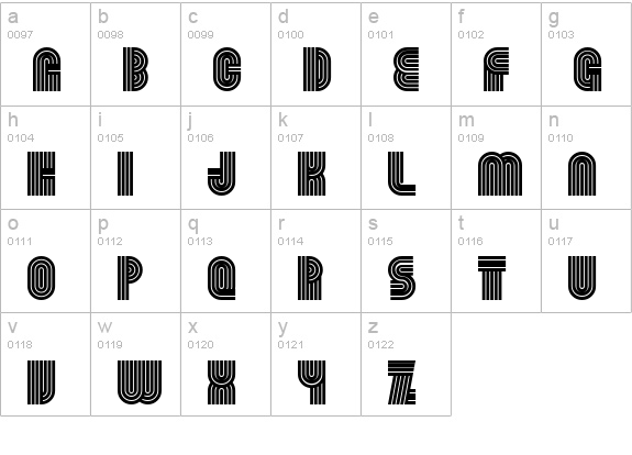 Beamie lowercase a-z preview