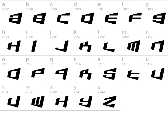 BeamShip lowercase a-z preview