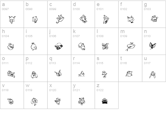 Bearpaw Bats lowercase a-z preview