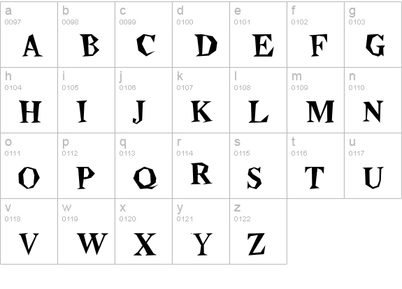 Beatnik Plain lowercase a-z preview