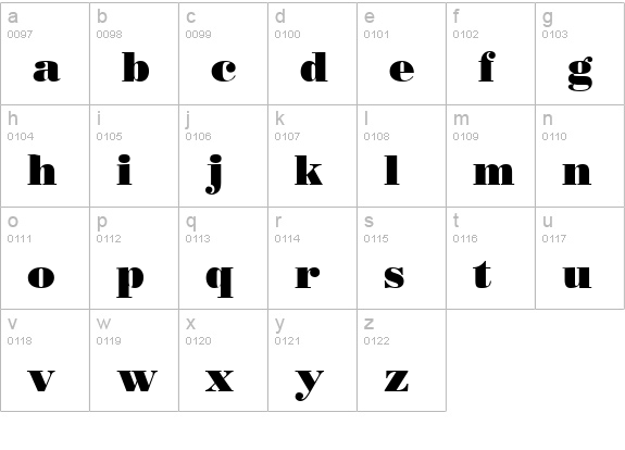 Beau Normal lowercase a-z preview