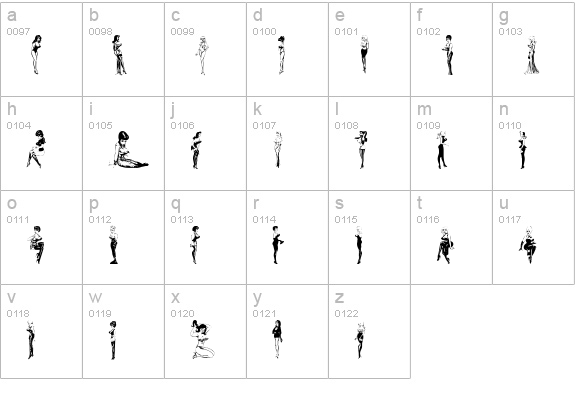 Beauties by Bill Ward lowercase a-z preview