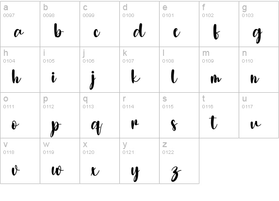 Beautiful lowercase a-z preview