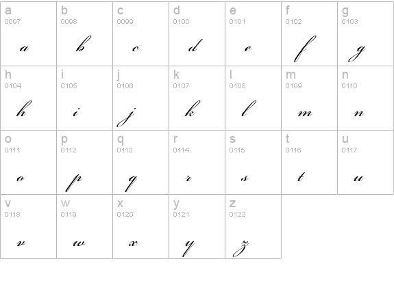 Beautiful ES lowercase a-z preview