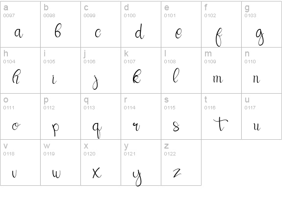 Beautype - Simple Script Font lowercase a-z preview