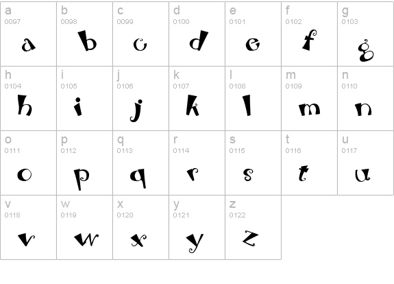 Bebop lowercase a-z preview