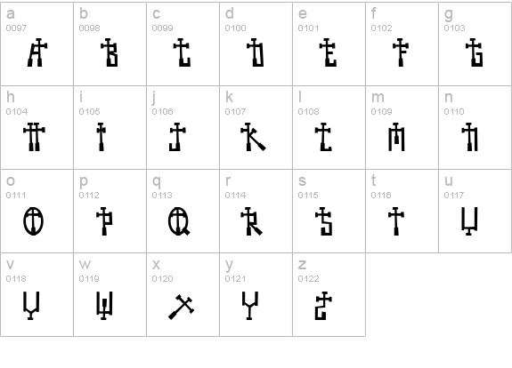 BECROSS lowercase a-z preview