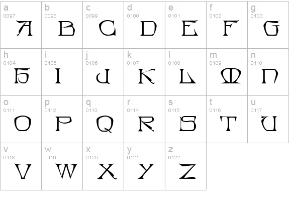 Bedegraineâ„¢ lowercase a-z preview
