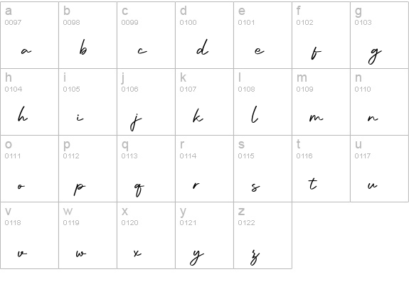 Bedger lowercase a-z preview