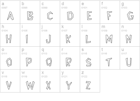 Bedrock-Light Hollow lowercase a-z preview