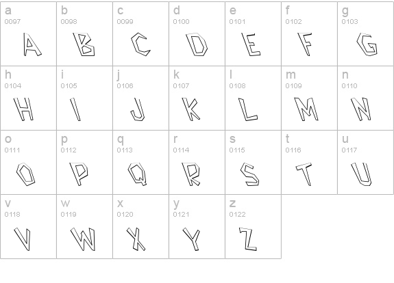 Bedrock Light Hollow Lefty lowercase a-z preview
