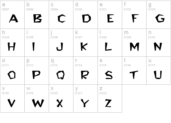 BedrockWide Regular lowercase a-z preview