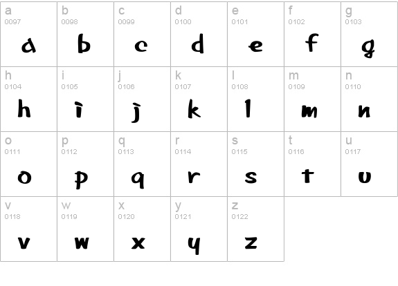 Bee Marker Ink lowercase a-z preview