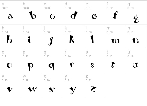 Beebop lowercase a-z preview