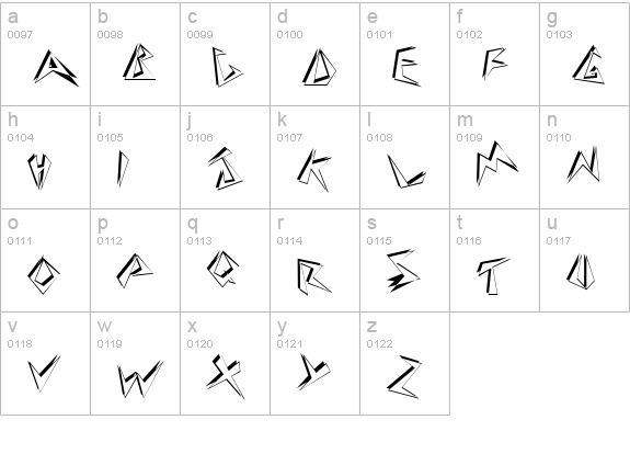 Beebopp Regular lowercase a-z preview