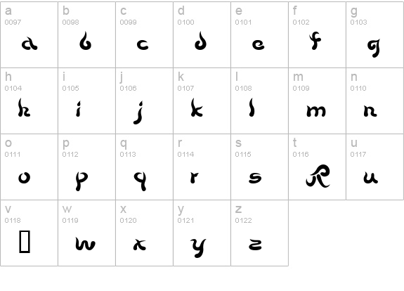 Beech lowercase a-z preview