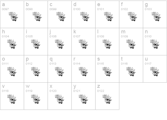 BEEFONT lowercase a-z preview
