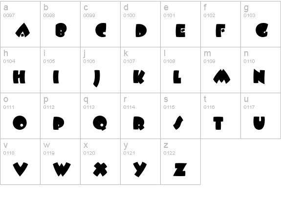 BeeskneesICG lowercase a-z preview