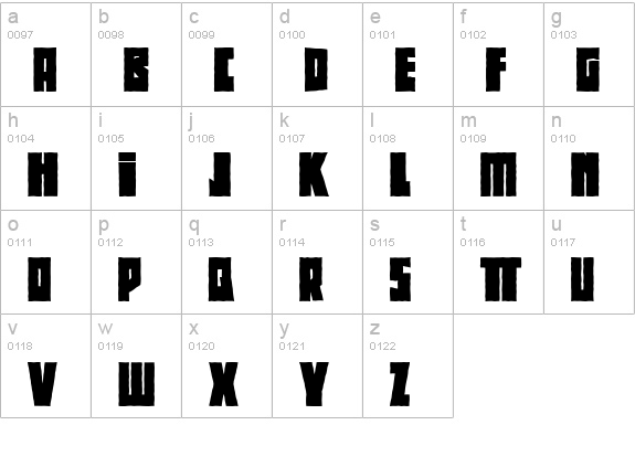 BeethovenRough lowercase a-z preview