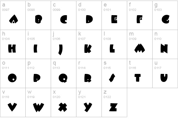 Beetlejuice Regular lowercase a-z preview