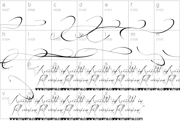 Before the Rain Swashes DEMO lowercase a-z preview
