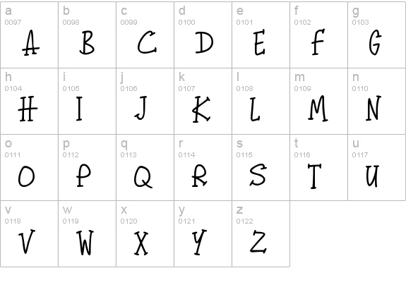 Begorra
 lowercase a-z preview