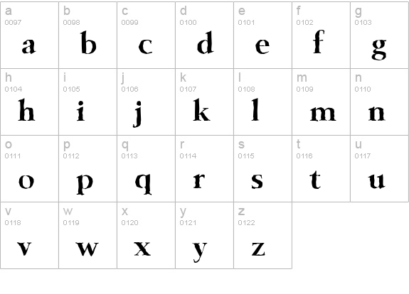BelfastAntique-Bold lowercase a-z preview