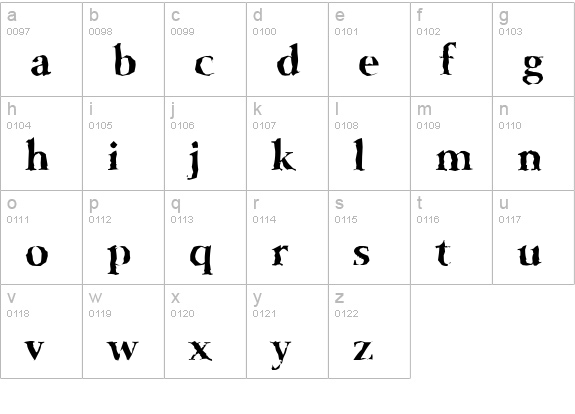 BelfastRandom-Bold lowercase a-z preview
