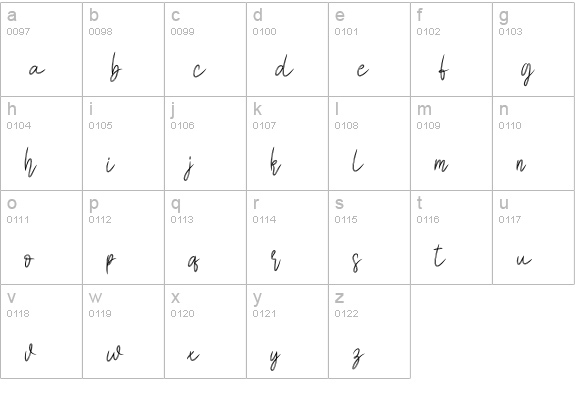 Belginda lowercase a-z preview