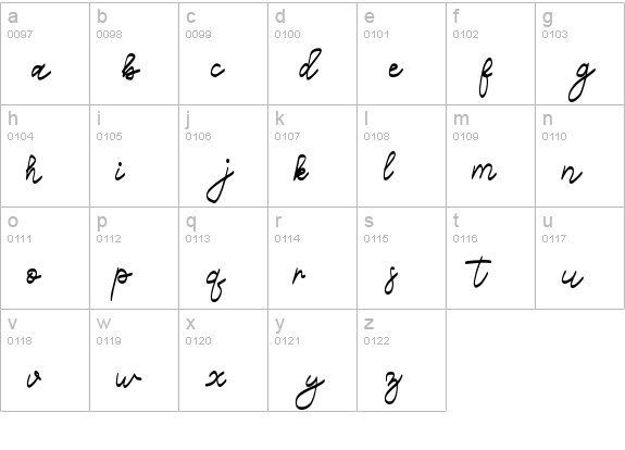 Belliza lowercase a-z preview