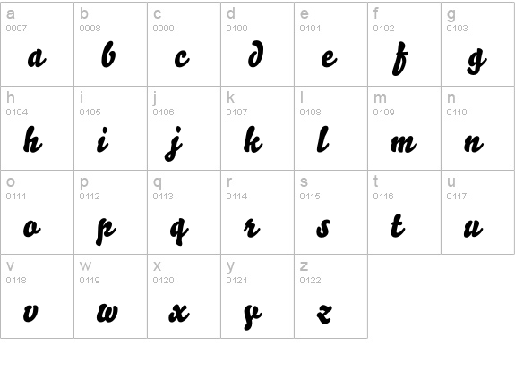 Bello Pro lowercase a-z preview