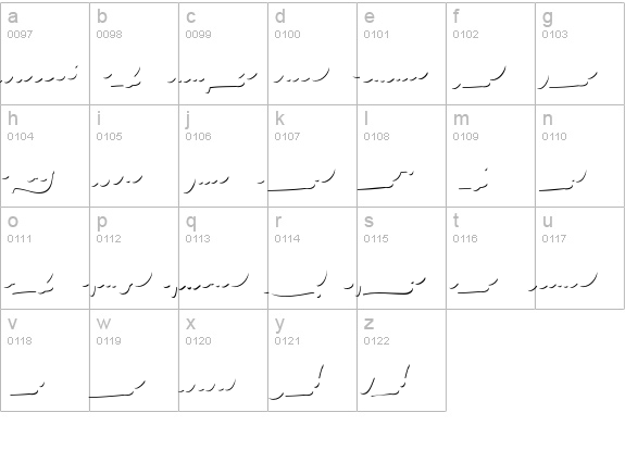 Bello-WordsShadow lowercase a-z preview