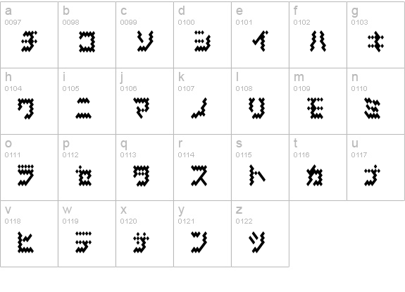 BellowsKT lowercase a-z preview