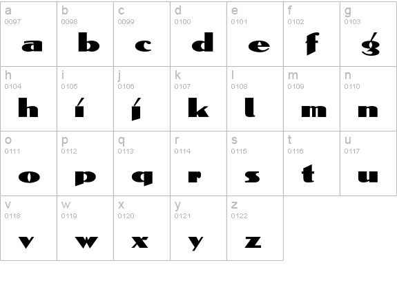 Belmondo lowercase a-z preview