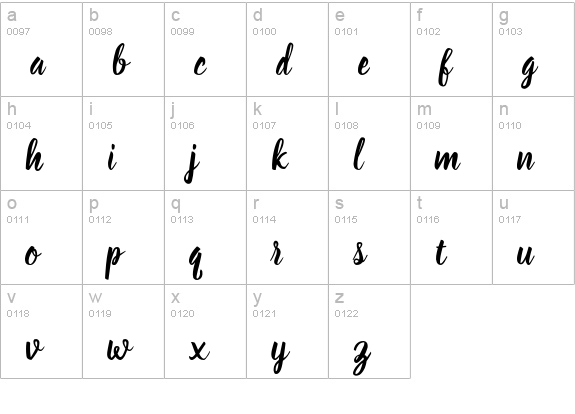 beloved lowercase a-z preview