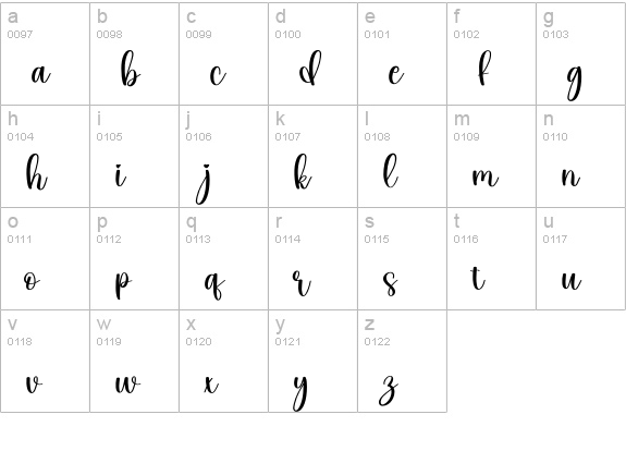 Bemonade lowercase a-z preview