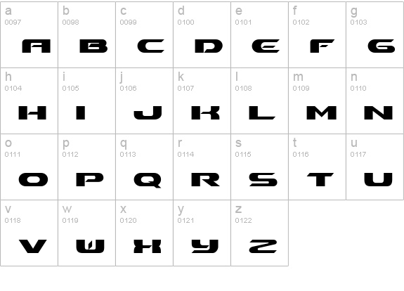 Ben Pioneer Bold lowercase a-z preview