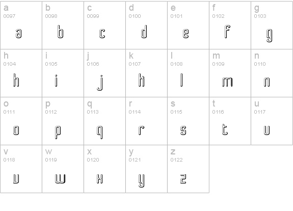 Bend 2 Squares OL2 BRK lowercase a-z preview