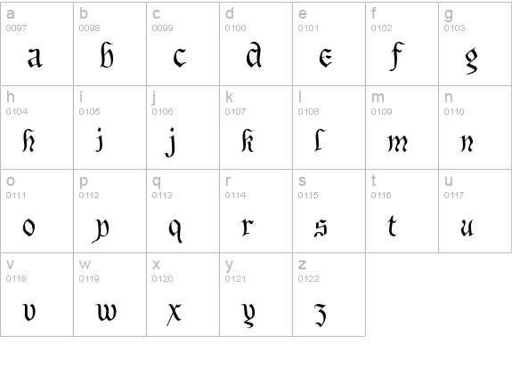 BeneCryptine lowercase a-z preview