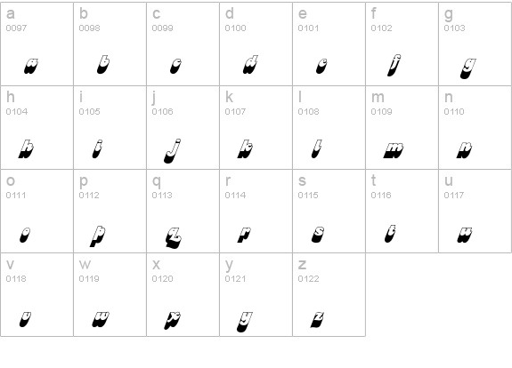 BenguaitCharismaShaded lowercase a-z preview